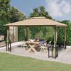 vidaXL Gazebo with Sidewalls&Double Roofs 9.8x13.1' Taupe