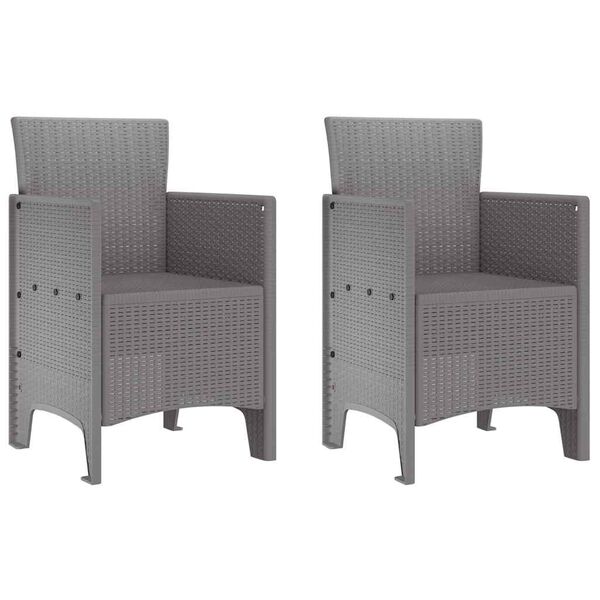 vidaXL Garden Chair 2 pcs Light gray 53 x 49 x 85 cm PP