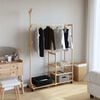 vidaXL Clothes Rack Natural Bamboo Bamboo 39.4 x 15.0 x 69.1 in Rollable