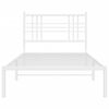vidaXL Bed Frame White Powder-Coated Steel Twin Durable Bed Frame