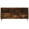 vidaXL TV Cabinet Smoked Oak Engineered Wood, Iron Medium TV Cabinet