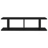vidaXL Wall Shelf Set of 2 Black Engineered wood 29.5x7.1x7.9 in