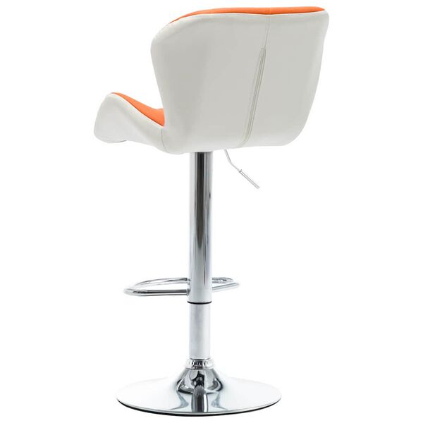 vidaXL Bar Stool Orange 17.32 x 18.90 x 41.54 in Faux Leather