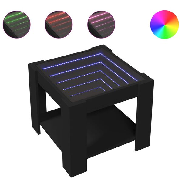 vidaXL Coffee Table Black Engineered wood Compact Coffee Table Square