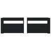 vidaXL Bedside Cabinet Set of 2 Black Engineered wood Medium