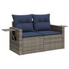 vidaXL 11 Piece Garden Sofa Set with Cushions Grey Poly Rattan