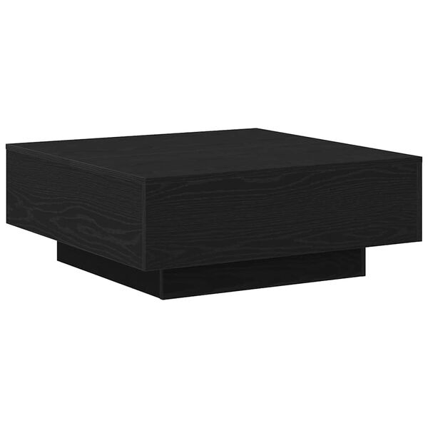 vidaXL Coffee Table Black Oak 31.50 x 31.50 x 12.20 in