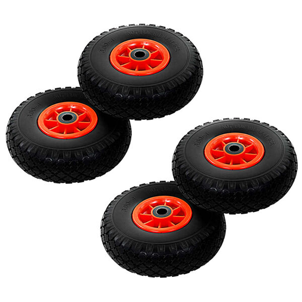 vidaXL Sack Truck Wheels 4 pcs Solid PU 3.00-4 (260x85)