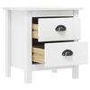 vidaXL Bedside Cabinet Set of 2 White Solid pine wood Medium
