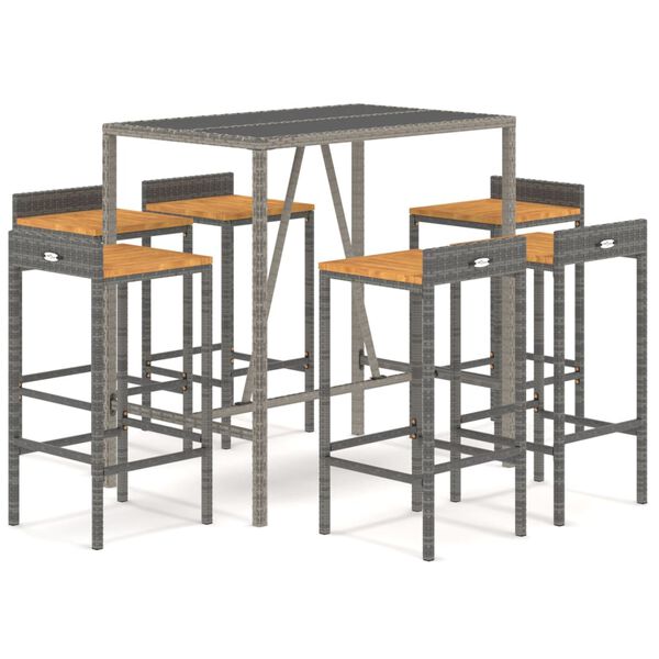 vidaXL Garden Bar Set Grey