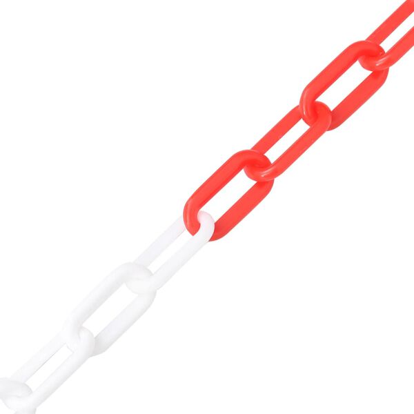 vidaXL Warning Chain Red and White 328.1 ' Ø0.31 " Plastic