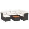 vidaXL Garden Sofa Set Black, Cream White PE Rattan Large Modular