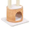vidaXL Cat Tree Natural Willow, Soft Plush, Sisal Rope Removable Covers