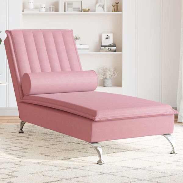 vidaXL Massage Chaise Lounge Pink