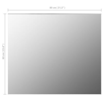 vidaXL Frameless Mirror 31.5"x23.6" Glass