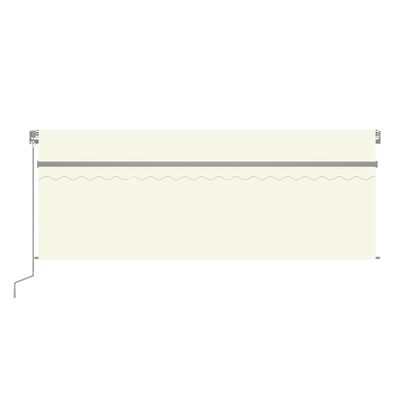 vidaXL Manual Retractable Awning with Blind&LED 13.1'x9.8' Cream