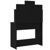 vidaXL Dressing Table Black Engineered wood, glass Standard