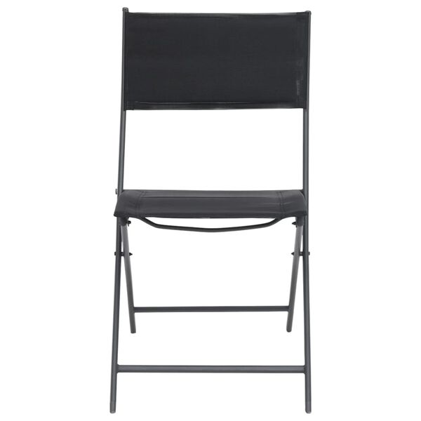 vidaXL Outdoor Chair Set of 2 Black Powder-coated steel, Textilene