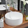 vidaXL Basin Round Ceramic White 15.7"x5.9"
