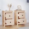 vidaXL Bedside Cabinet Set of 2 Solid pinewood 15.7x13.8x24.2 in