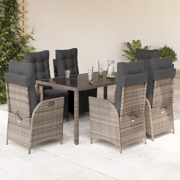 vidaXL Garden Dining Set Grey, Dark Grey