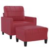 vidaXL Sofa Chair With Footstool Wine Red