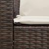 vidaXL Patio Sofa 5-Seater with Cushions Brown Poly Rattan