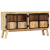 vidaXL Sideboard Brown and black Solid rough mango wood
