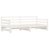vidaXL Daybed With Trundle White Solid Pine Wood Twin