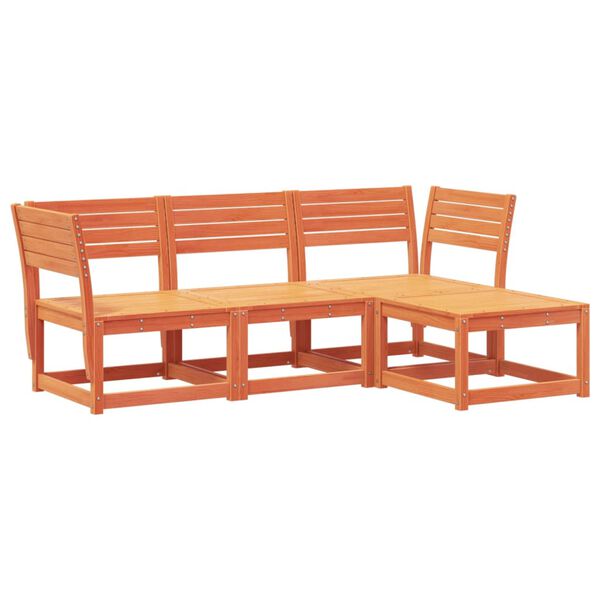vidaXL Garden Lounge Set Wax Brown Solid Pine Wood Standard Modular