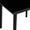 vidaXL Garden Dining Table Black Powder-coated steel, glass Medium Tough