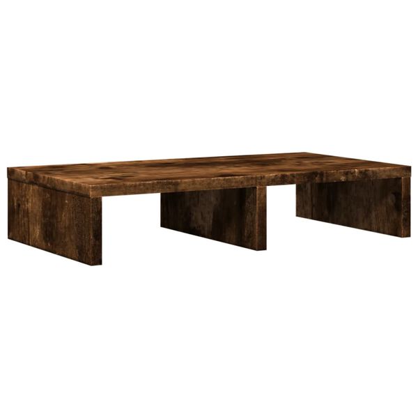 vidaXL Monitor Stand Smoked Oak 19.7x10.6x3.9" Engineered Wood