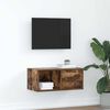 vidaXL TV Cabinet Smoked Oak Engineered Wood Small TV Cabinet