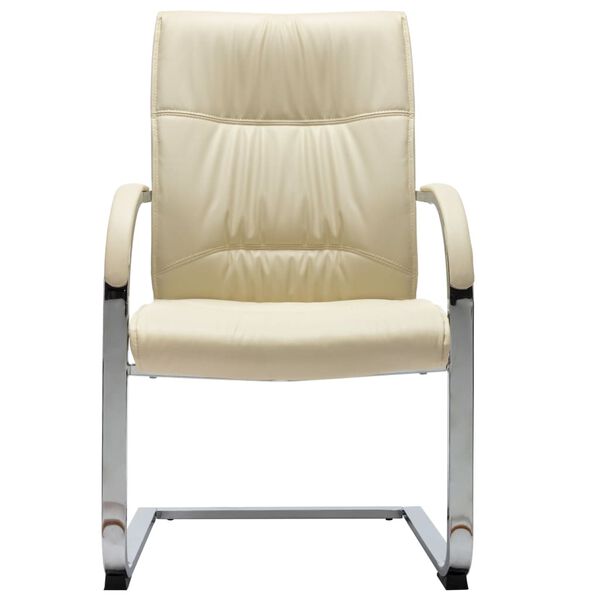 vidaXL Office Chair Cream Faux leather, Iron, Foam Standard Ergonomic