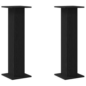 vidaXL Plant Stand 2 pcs Black Oak 11.81 x 11.81 x 37.40 in