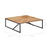 vidaXL Coffee Table White, Brown Solid Acacia wood 43.3 x 43.3 x 14 in