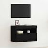 vidaXL TV Wall Cabinet Wall-mounted Black oak 23.62 x 11.81 x 15.75 in