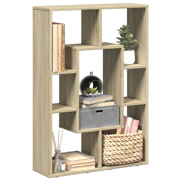 vidaXL Bookcase Sonoma oak Engineered wood Medium Bookcase Rectangular