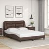vidaXL Bed Frame Brown Faux leather (75% PVC, 5% cotton, 20% polyester)