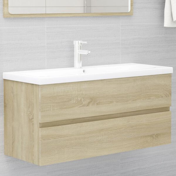 vidaXL Sink Cabinet Sonoma oak Engineered wood Medium Sink Cabinet
