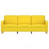 vidaXL 3-seater Sofa Light Yellow Fabric (100% polyester), metal, textilene