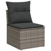 vidaXL Garden Sofa Set Grey PE rattan, powder-coated steel, fabric Large