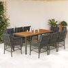 vidaXL Garden Dining Set Grey