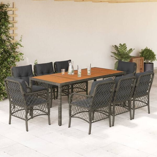 vidaXL Garden Dining Set Grey