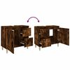 vidaXL Bathroom Cabinet Smoked oak Engineered wood, Solid eucalyptus wood