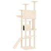 vidaXL Cat Tree Cream Engineered wood, plush, sisal Large Modern