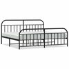 vidaXL Bed Frame Black Powder-Coated Steel Full-sized Bed Frame