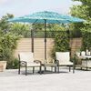 vidaXL Garden Parasol Blue 100% polyester, powder-coated steel, straw