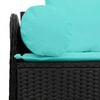vidaXL Patio Sofa with Cushions 3-Seater Black Poly Rattan
