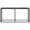vidaXL Console Table Black Marble Tempered Glass, Powder-coated Steel